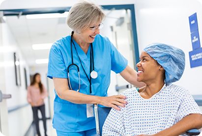 Patient with doctor After Surgery